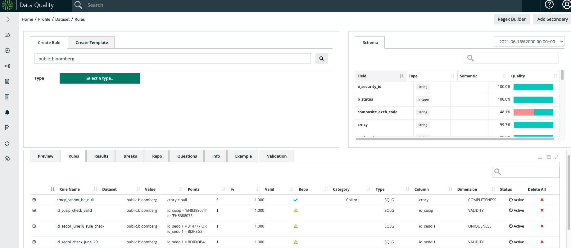 View in Collibra Data Quality